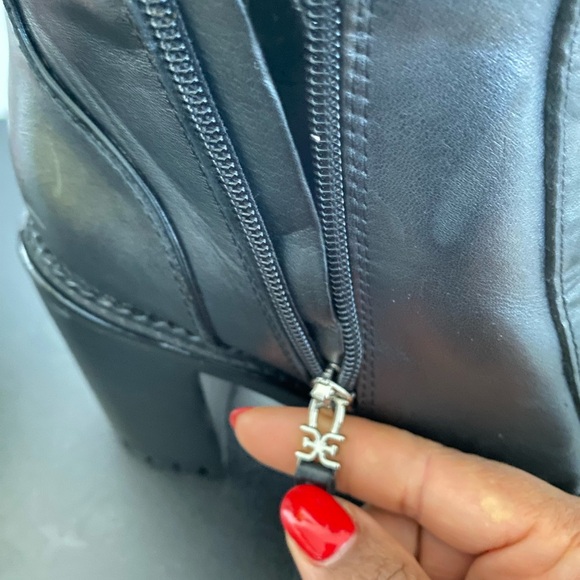 Sam Edelman Sade Stacked Heel Leather Combat Boots - Picture 4 of 6